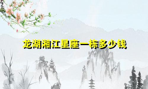龙湖湘江星座一栋多少钱