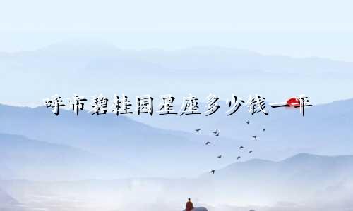 呼市碧桂园星座多少钱一平