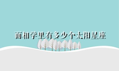 面相学里有多少个太阳星座