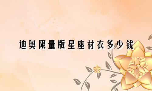 迪奥限量版星座衬衣多少钱