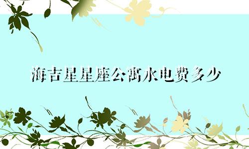 海吉星星座公寓水电费多少