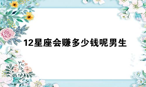 12星座会赚多少钱呢男生