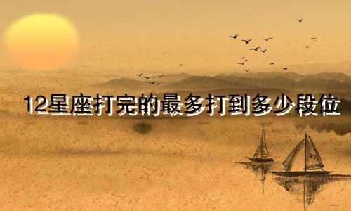 12星座打完的最多打到多少段位