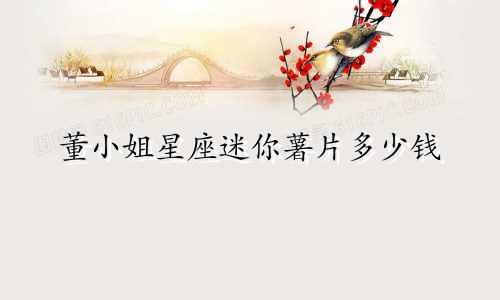 董小姐星座迷你薯片多少钱