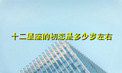 十二星座的初恋是多少岁左右