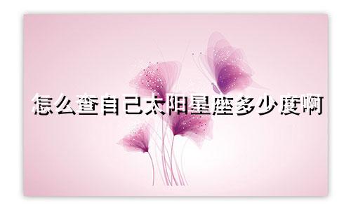 怎么查自己太阳星座多少度啊