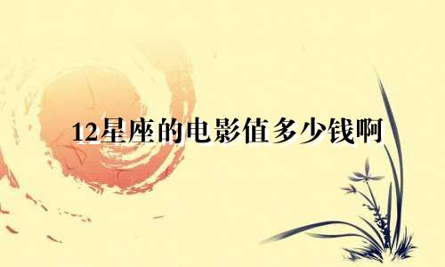 12星座的电影值多少钱啊