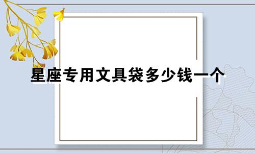 星座专用文具袋多少钱一个
