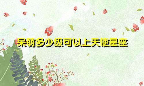 呆萌多少级可以上天使星座