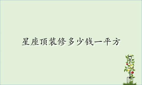 星座顶装修多少钱一平方