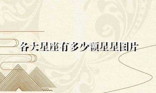 各大星座有多少颗星星图片
