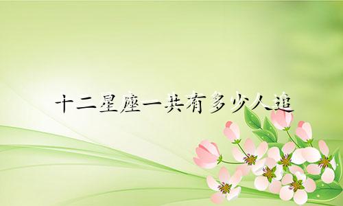 十二星座一共有多少人追