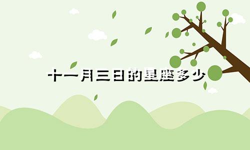 十一月三日的星座多少