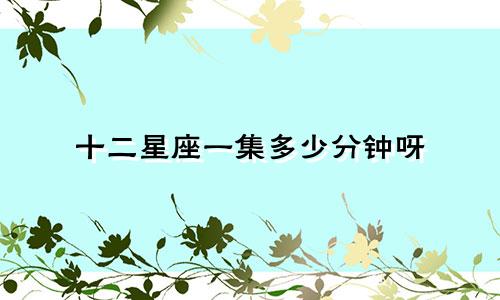 十二星座一集多少分钟呀