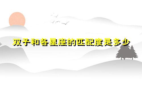 双子和各星座的匹配度是多少