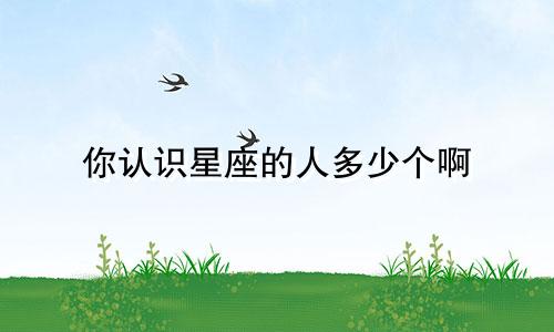 你认识星座的人多少个啊