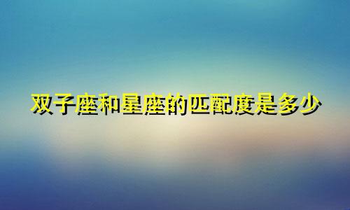 双子座和星座的匹配度是多少