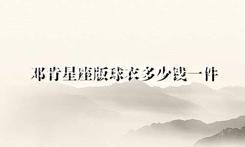 邓肯星座版球衣多少钱一件
