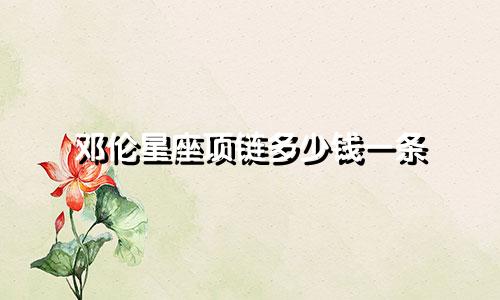 邓伦星座项链多少钱一条