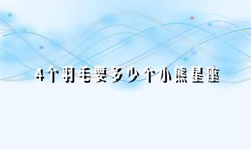 4个羽毛要多少个小熊星座
