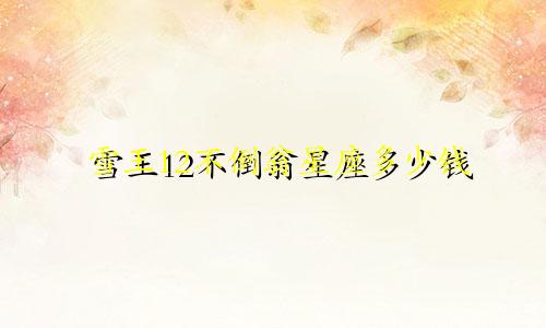 雪王12不倒翁星座多少钱