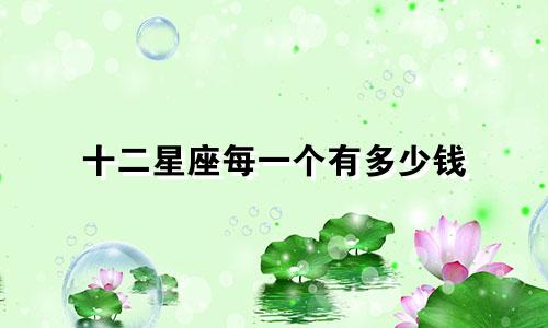 十二星座每一个有多少钱