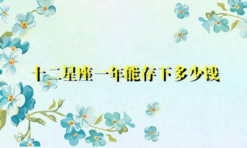 十二星座一年能存下多少钱