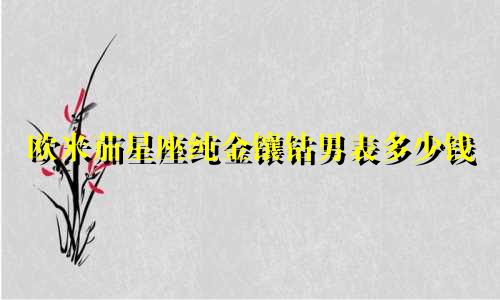 欧米茄星座纯金镶钻男表多少钱