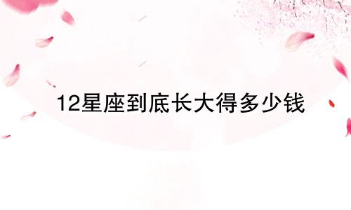 12星座到底长大得多少钱
