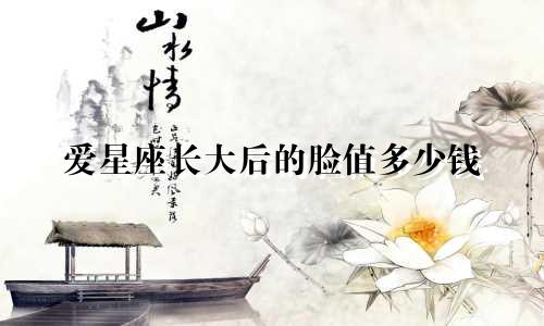 爱星座长大后的脸值多少钱