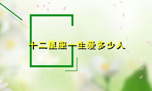 十二星座一生爱多少人