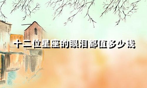 十二位星座的眼泪都值多少钱