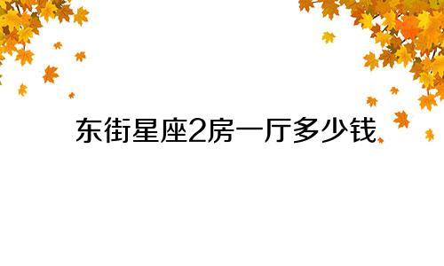 东街星座2房一厅多少钱
