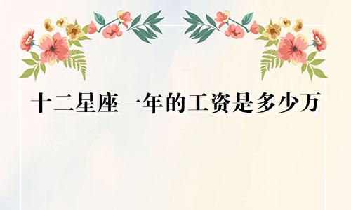 十二星座一年的工资是多少万