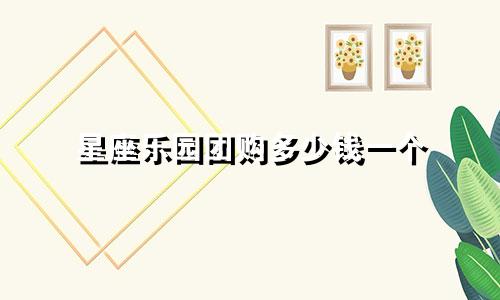 星座乐园团购多少钱一个
