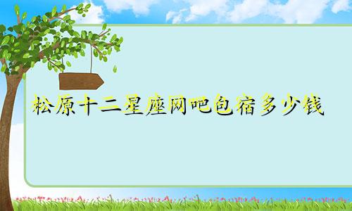 松原十二星座网吧包宿多少钱