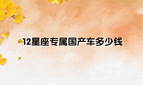 12星座专属国产车多少钱