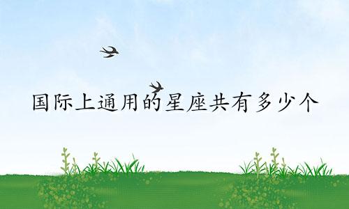 国际上通用的星座共有多少个