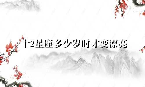 十2星座多少岁时才变漂亮