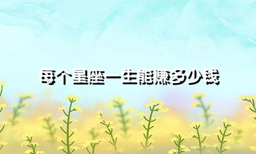 每个星座一生能赚多少钱