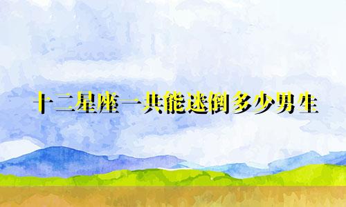 十二星座一共能迷倒多少男生