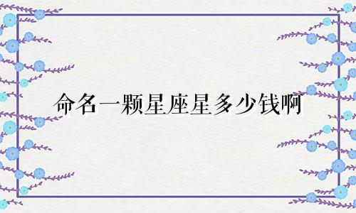 命名一颗星座星多少钱啊