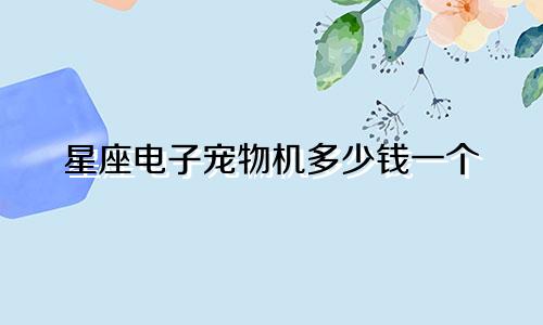 星座电子宠物机多少钱一个