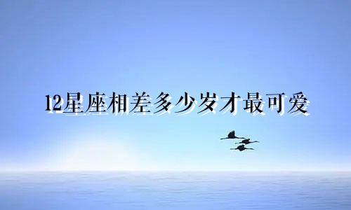 12星座相差多少岁才最可爱