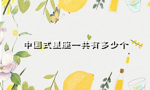 中国式星座一共有多少个