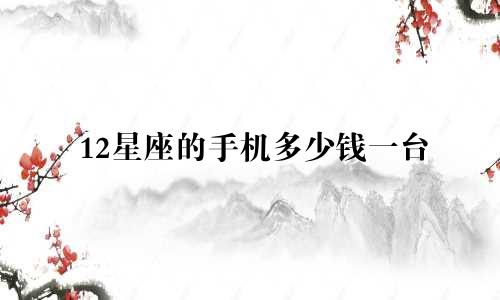 12星座的手机多少钱一台