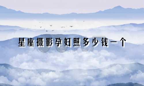 星座摄影孕妇照多少钱一个