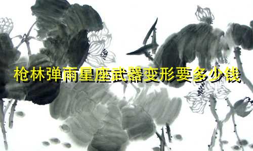 枪林弹雨星座武器变形要多少钱