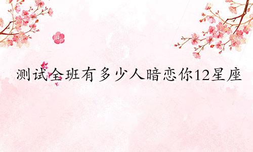 测试全班有多少人暗恋你12星座