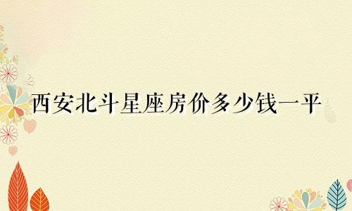 西安北斗星座房价多少钱一平